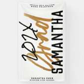 Black Yellow Gold Foil Afstudeerder jaar Aangepast Spandoek (Verticaal)