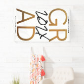 Black Yellow Gold Foil Afstudeerder jaar Aangepast Spandoek (Insitu)