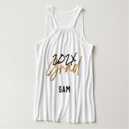 Black Yellow Gold Foil Afstudeerder jaar Aangepast Tanktop
