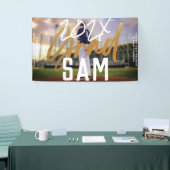 Black Yellow Gold Foil Afstudeerder jaar Eigen FOT Spandoek (Beurs)