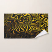 Black Yellow Gold Swirls Texture Bad Handdoek (Handdoek)