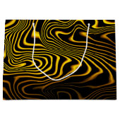 Black Yellow Gold Swirls Texture Groot Cadeauzakje (Voorkant)
