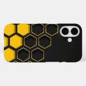 Black & Yellow Golden Honeycomb Geometric Phone Ca Case-Mate iPhone Case (Achterkant (horizontaal))