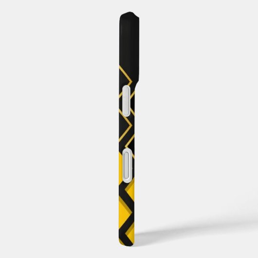 Black & Yellow Golden Honeycomb Geometric Phone Ca Case-Mate iPhone Case (Achterkant / Rechts)