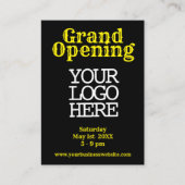 Black Yellow Grand Opening Discount Kaart Visitekaartje (Voorkant)