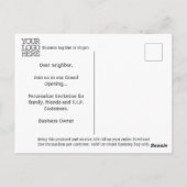 Black Yellow Grand Opening | LOGO |De klant nodigt Briefkaart (Achterkant)