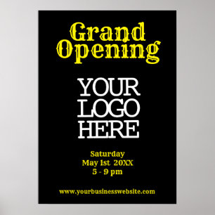 Black Yellow Grand Opening   Venster Logo toevoege Poster