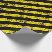 Black Yellow Grunge Caudron tapestandaarspatroon Cadeaupapier (Hoek)