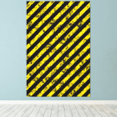 Black Yellow Grunge Caudron tapestandaarspatroon Canvas Afdruk (Insitu (Houten vloer))