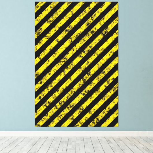 Black Yellow Grunge Caudron tapestandaarspatroon Canvas Afdruk (Insitu (Houten vloer))