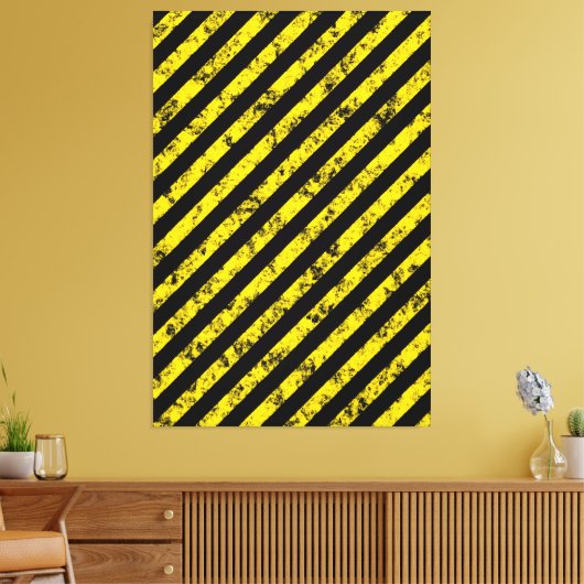 Black Yellow Grunge Caudron tapestandaarspatroon Canvas Afdruk (Insitu (Woonkamer))