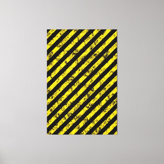Black Yellow Grunge Caudron tapestandaarspatroon Canvas Afdruk (Voorkant)
