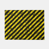 Black Yellow Grunge Caudron tapestandaarspatroon Deurmat (Voorkant)