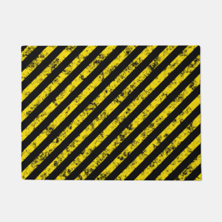 Black Yellow Grunge Caudron tapestandaarspatroon Deurmat