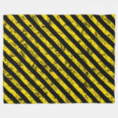 Black Yellow Grunge Caudron tapestandaarspatroon Fleece Deken (Voorkant (Horizontaal))