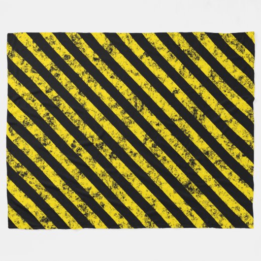 Black Yellow Grunge Caudron tapestandaarspatroon Fleece Deken (Voorkant (Horizontaal))