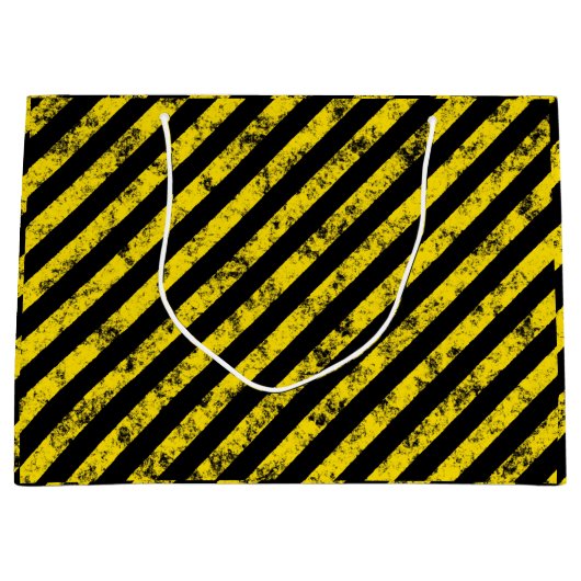 Black Yellow Grunge Caudron tapestandaarspatroon Groot Cadeauzakje (Voorkant)