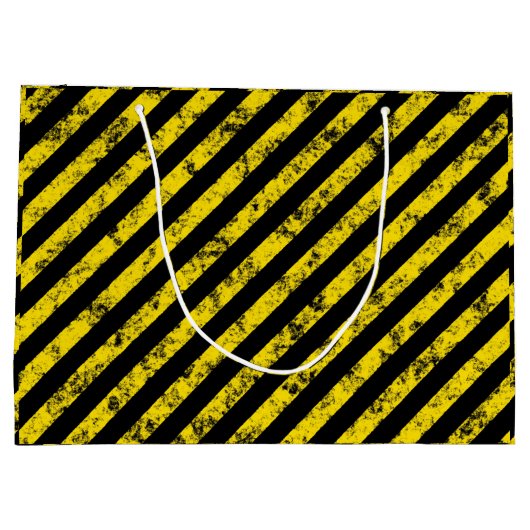 Black Yellow Grunge Caudron tapestandaarspatroon Groot Cadeauzakje (Achterkant)