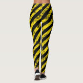 Black Yellow Grunge Caudron tapestandaarspatroon Leggings (Achterkant)