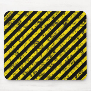 Black Yellow Grunge Caudron tapestandaarspatroon Muismat