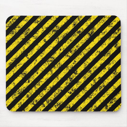 Black Yellow Grunge Caudron tapestandaarspatroon Muismat (Voorkant)
