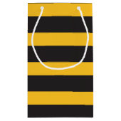Black Yellow Horizontal Lines Geometric Bee Animal Klein Cadeauzakje (Achterkant)
