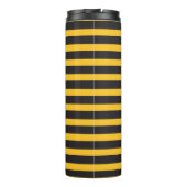 Black Yellow Horizontal Lines Geometric Bee Animal Thermosbeker (Achterkant)