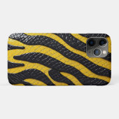 Black & Yellow Luxury Modern Animal skin Case-Mate iPhone Case (Achterkant (horizontaal))