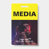Black & Yellow Media All Access Pass ID Badge (Voorzijde)