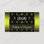 Black Yellow met Logo Foto en monogram Visitekaartje (Voorkant)