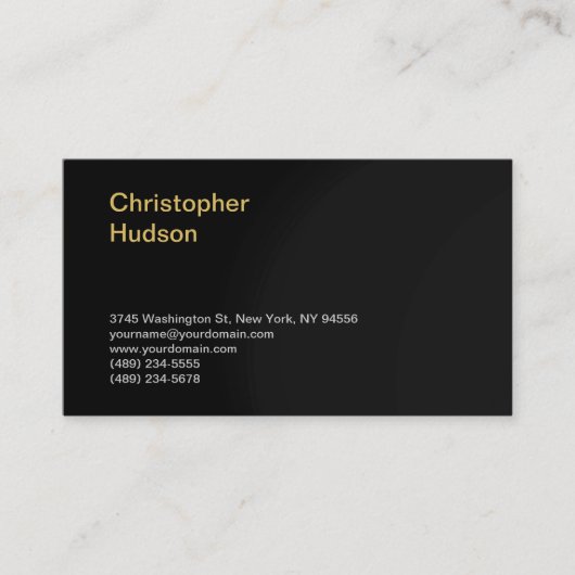 Black Yellow Modern Consultant Visitekaartje (Voorkant)