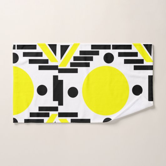 Black Yellow Modern Geometric Pattern Bad Handdoek (Handdoek)