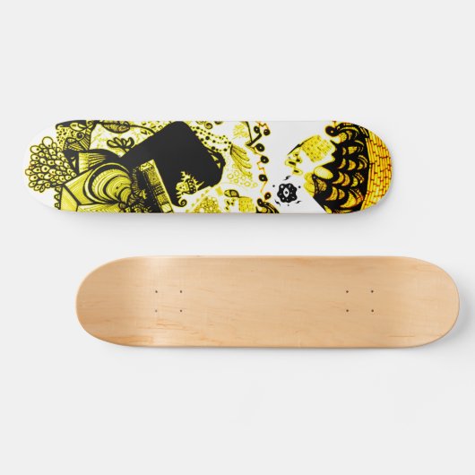 Black Yellow Persoonlijk Skateboard (Horizontaal)
