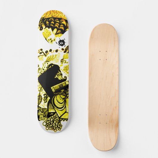 Black Yellow Persoonlijk Skateboard (Voorkant)