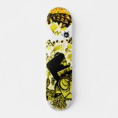 Black Yellow Persoonlijk Skateboard (Voorkant)