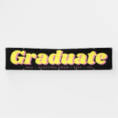 Black Yellow Pink Gold Editable Afstuderen Sign. Spandoek (Horizontaal)
