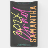 Black Yellow Pink Green High School Afstudeerder F Spandoek (Verticaal)