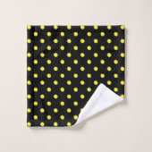 Black Yellow Polka Dot Bad Handdoek (Wasdoekje)