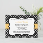 Black Yellow Quatrefoil uitnodiging (Staand voorkant)