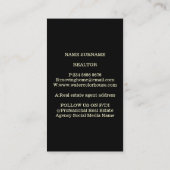 Black Yellow Real Estate Agent Broker New Home Visitekaartje (Achterkant)