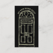 Black Yellow Real Estate Agent Broker New Home Visitekaartje (Voorkant)