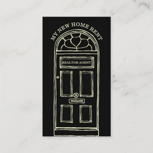 Black Yellow Real Estate Agent Broker New Home Visitekaartje (Voorkant)