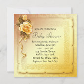 Black Yellow Rose Baby Shower Uitnodigingen (Achterkant)