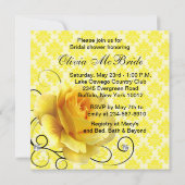 Black Yellow Rose Bruids Douche Uitnodigingen (Achterkant)