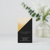 Black Yellow Simple Plain Consultant Visitekaartje (Staand voorkant)