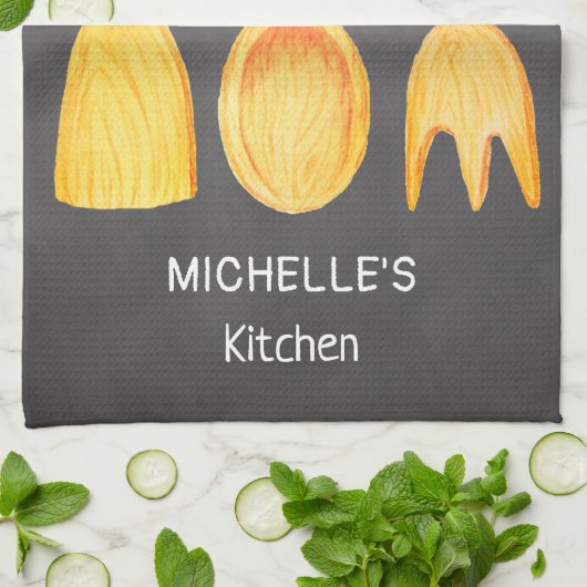 Black Yellow Spoon Spatula-gereedschap Theedoek (Gevouwen)