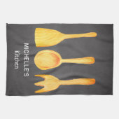 Black Yellow Spoon Spatula-gereedschap Theedoek (Horizontaal)