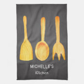Black Yellow Spoon Spatula-gereedschap Theedoek (Verticaal)
