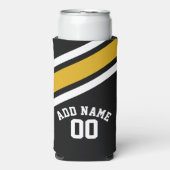 Black Yellow Sports Jersey Custom Name Number Seltzer Blikjeskoeler (Seltzer Voorkant)