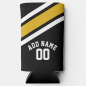 Black Yellow Sports Jersey Custom Name Number Seltzer Blikjeskoeler (Voorkant)